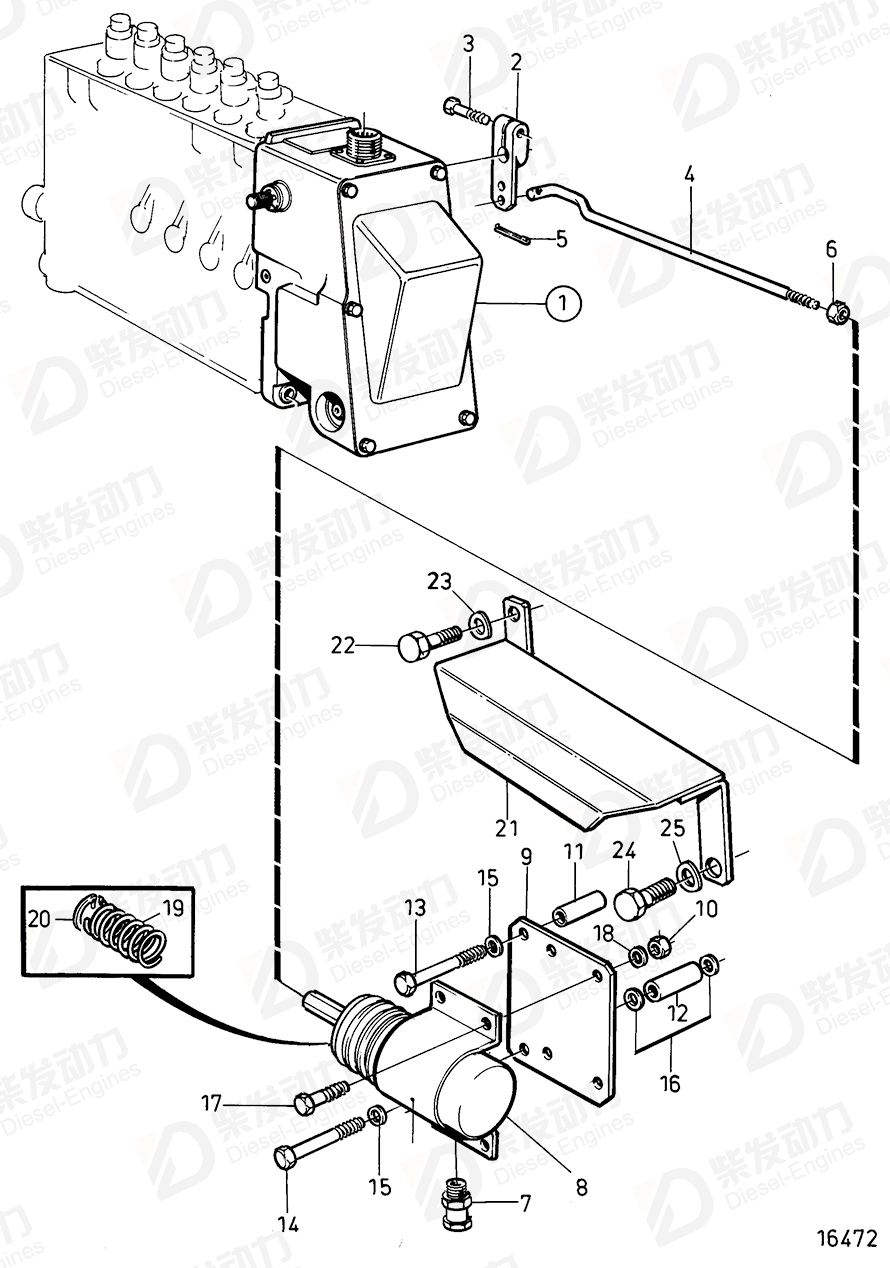 VOLVO Cable fitting 3888619 Drawing